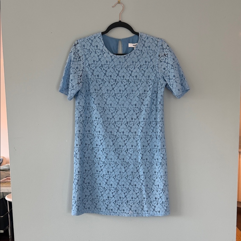Likely Sky Blue Lace Mini Dress